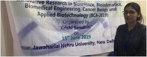 Raj Rani, PhD scholar, Centre for Life Sciences Molecular Biology & Bioinformatics Division, has participated in oral presentation titled “Network-based analysis of inflammatory biomarkers and their role in non-communicable diseases” on 15th June 2019